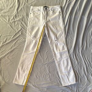 Women's White Distressed Jeans